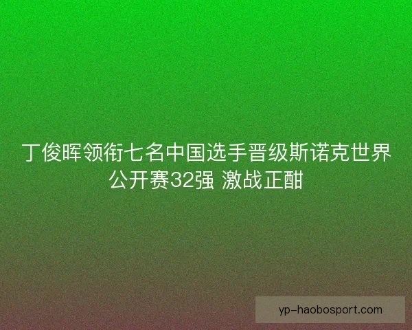 丁俊晖领衔七名中国选手晋级斯诺克世界公开赛32强 激战正酣 丁俊晖领衔七名中国选手晋级斯诺克世界公开赛32强 激战正酣
